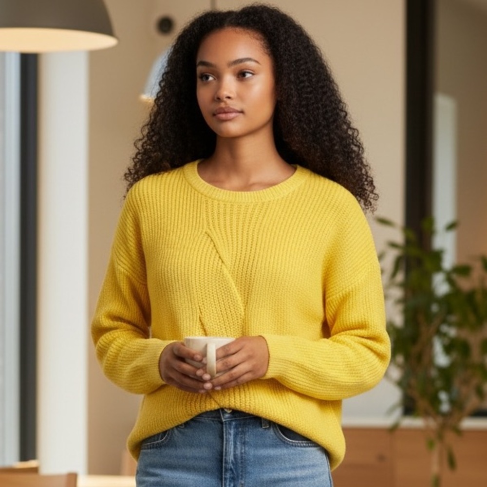 Talbots Classic Yellow Knit Sweater